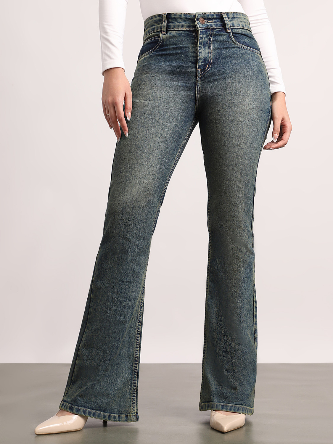 Urbano Fashion Boot-Leg Women Blue Jeans
