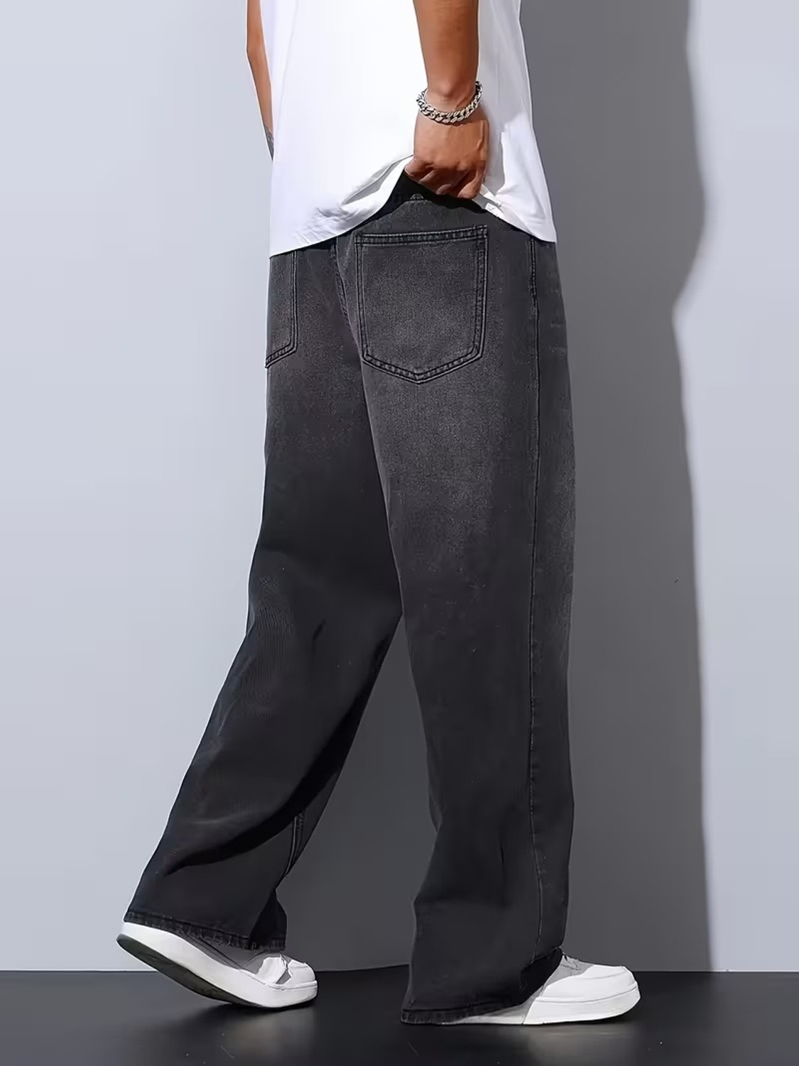 Image of DENIM4MEN Straight Fit Men Grey Jeans