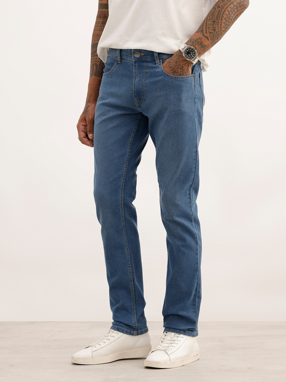 Image of WROGN Slim Men Blue Jeans