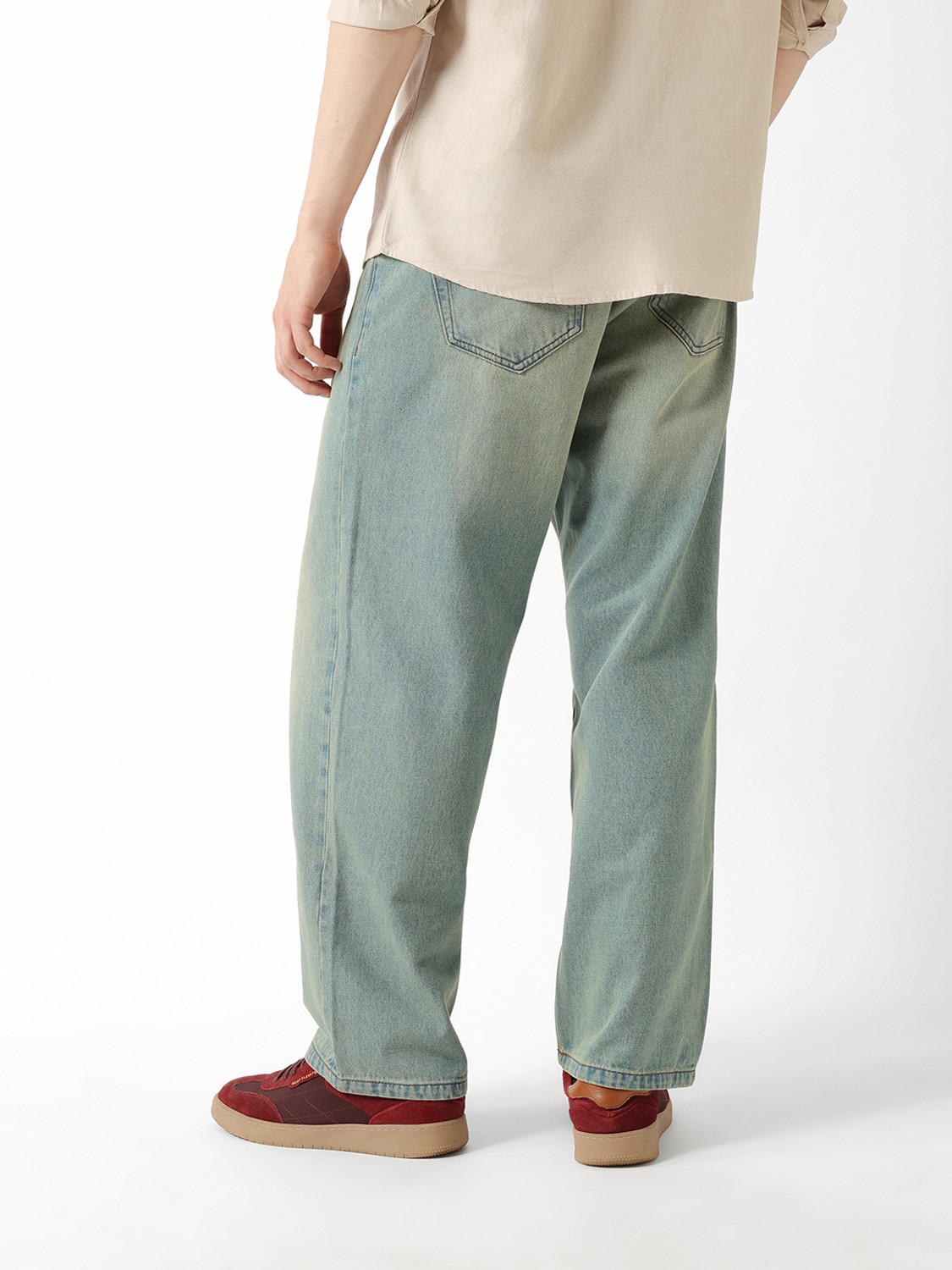 Image of THE BEAR HOUSE Baggy Fit Men Blue Jeans