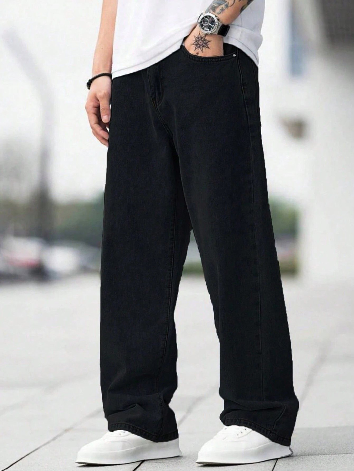Image of Moda Pride Loose Fit Men Black Jeans