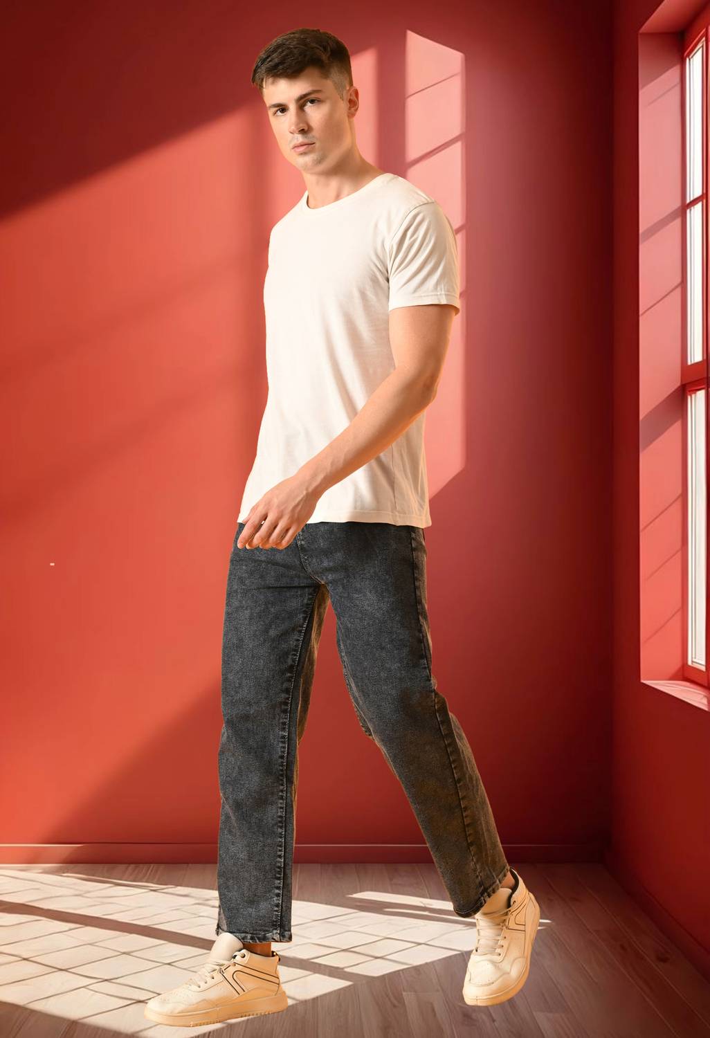 Nalaka Relaxed Fit Men Grey Jeans - Image 5
