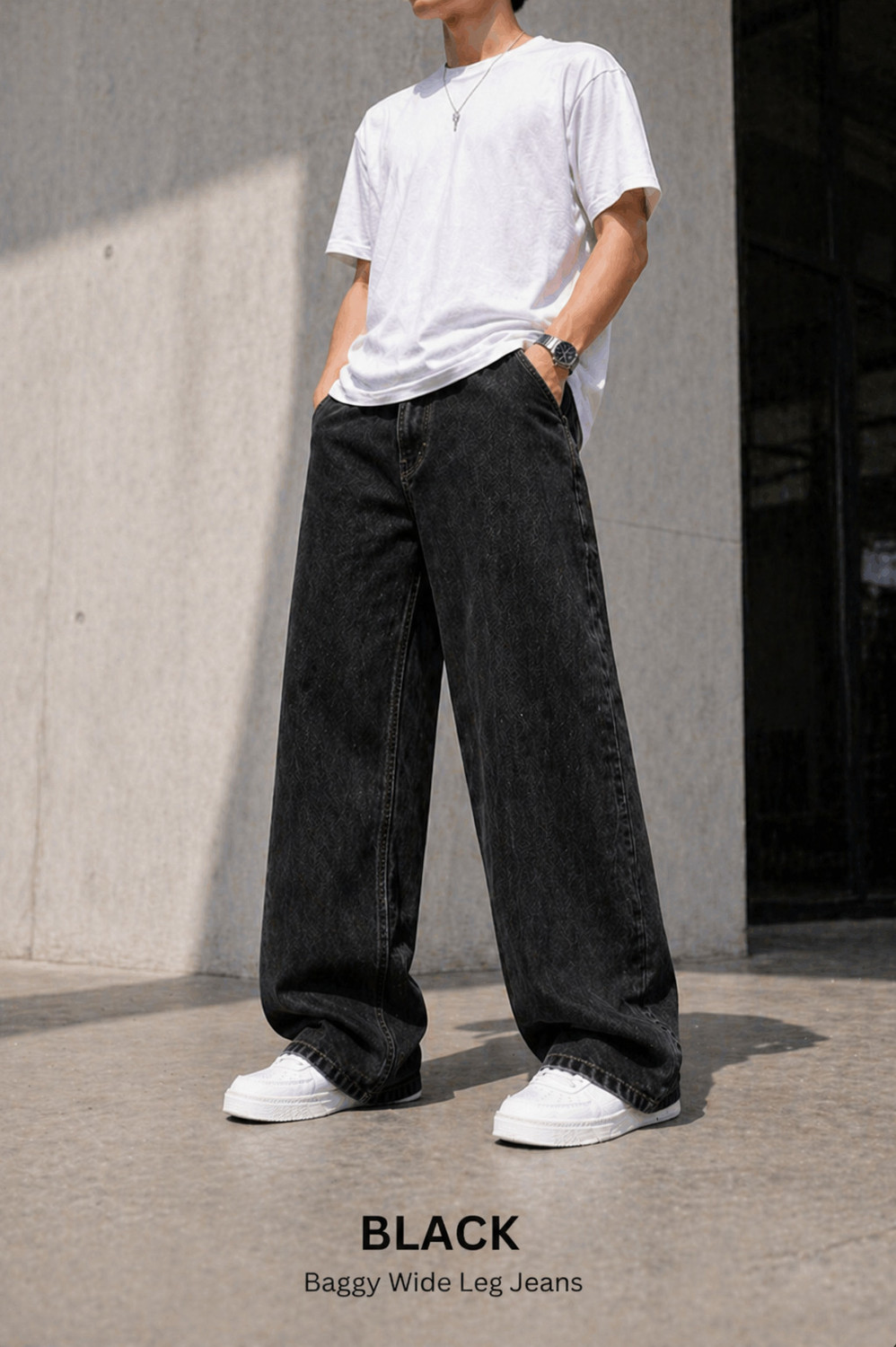 Image of Yungistan Baggy Fit Men Black Jeans