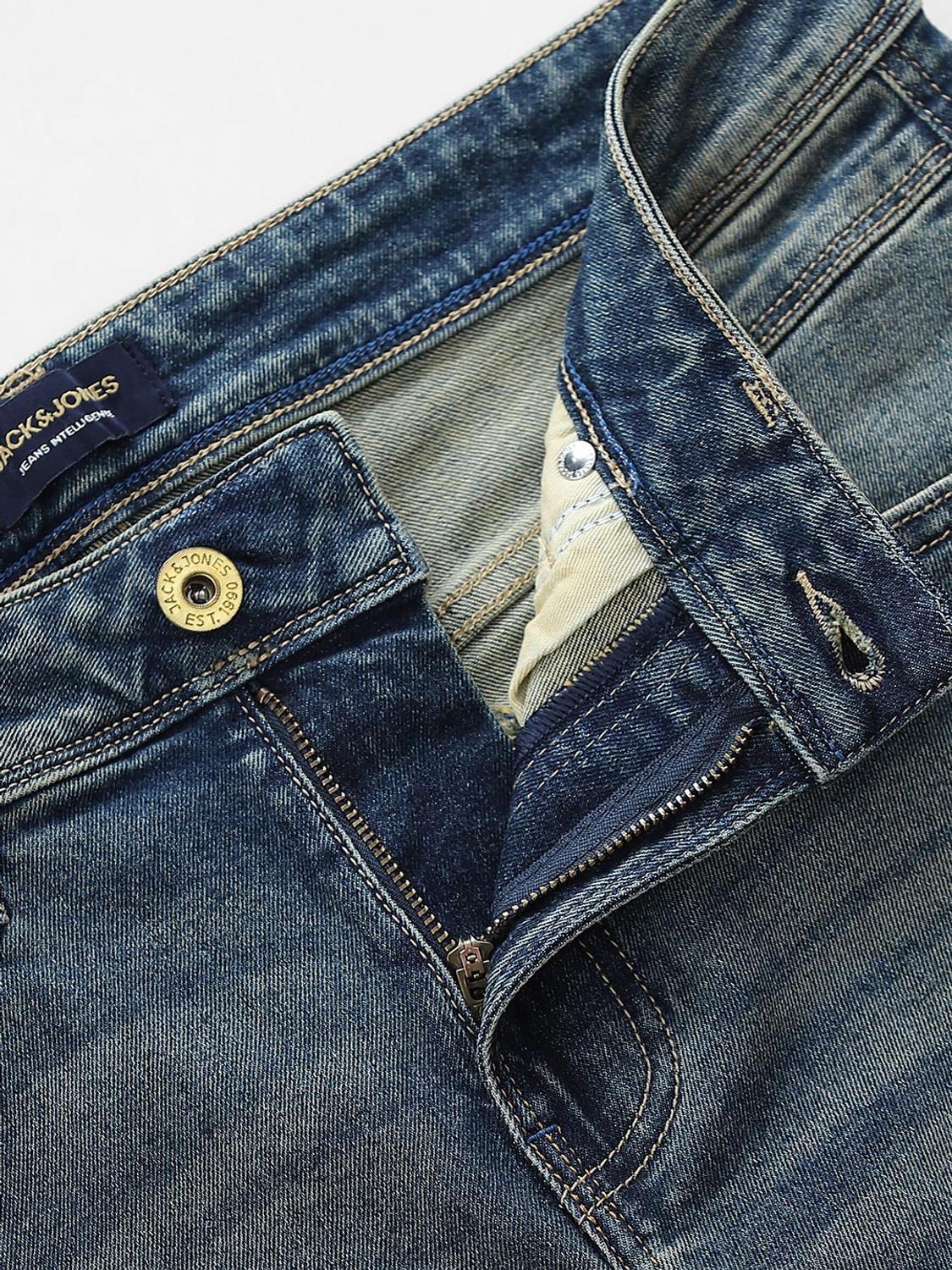 Image of JACK & JONES Slim Men Dark Blue Jeans