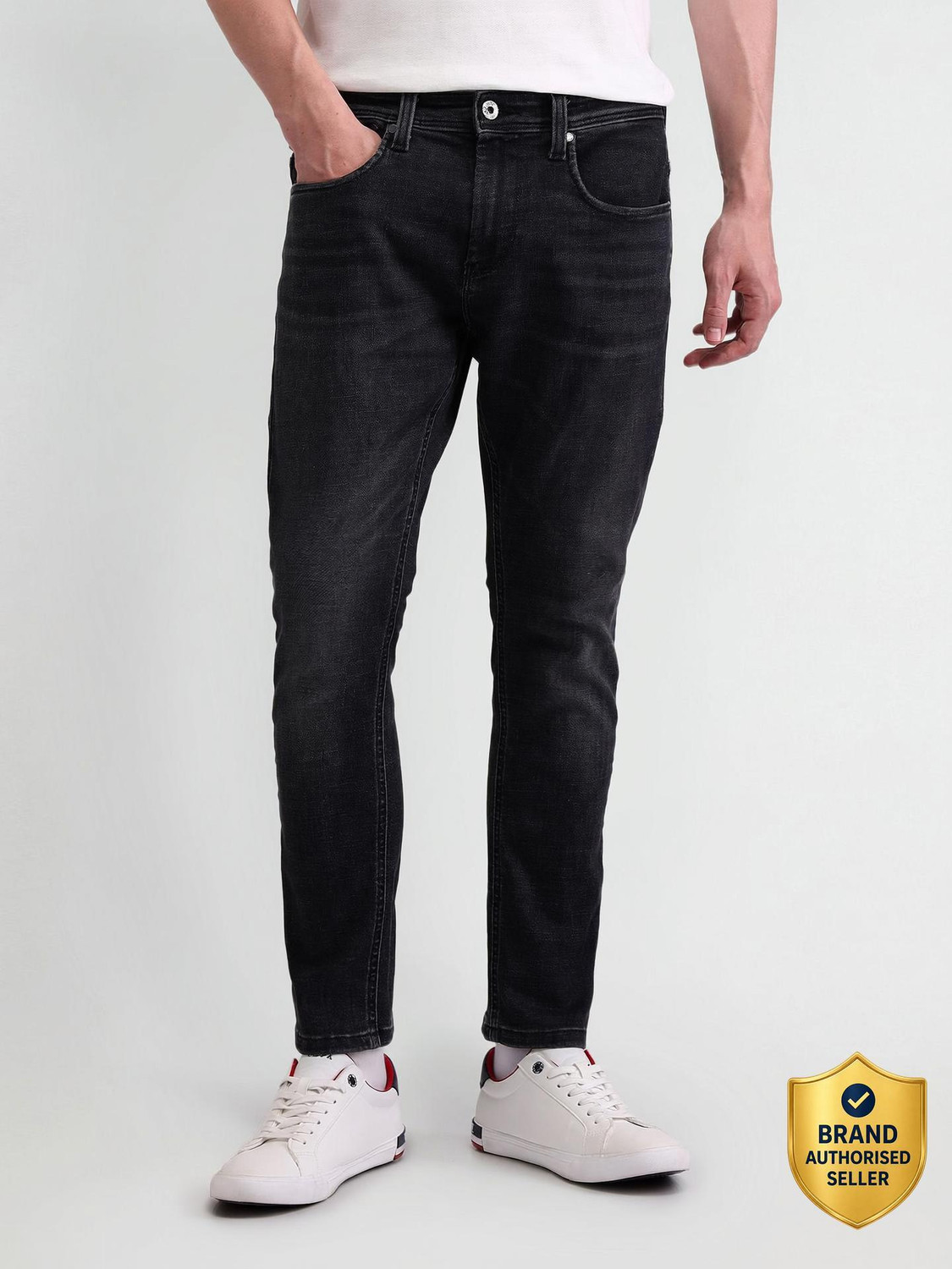 Image of U.S. POLO ASSN. Tapered Fit Men Black Jeans