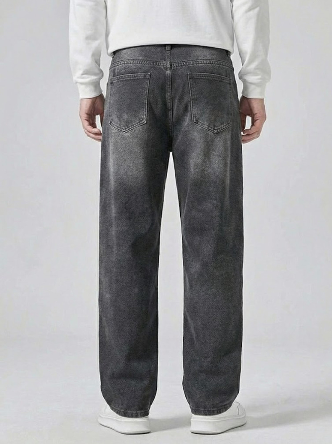 Image of Pokie Loose Fit Men Dark Grey Jeans