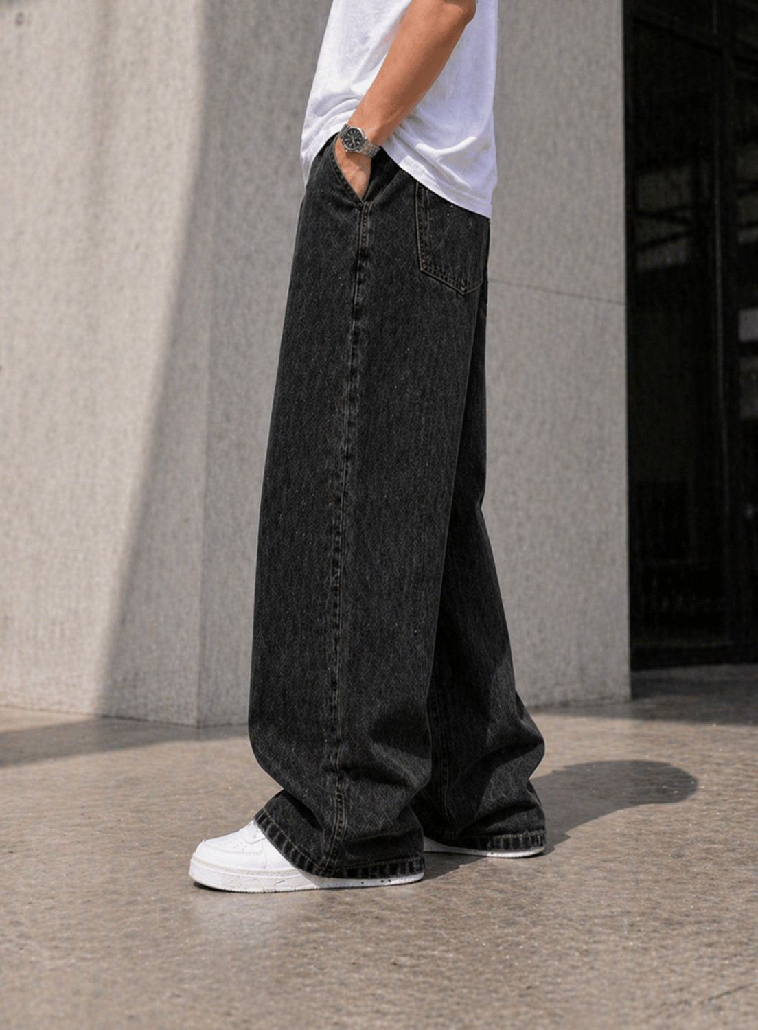 Image of Yungistan Baggy Fit Men Black Jeans
