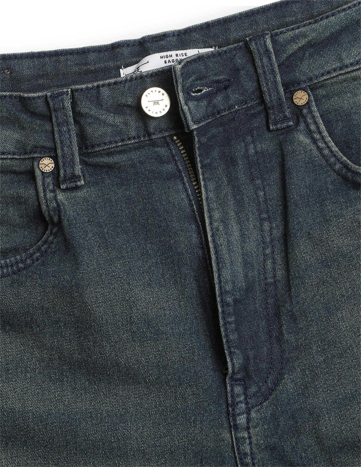 Image of FLYING MACHINE Loose Fit Women Blue Jeans