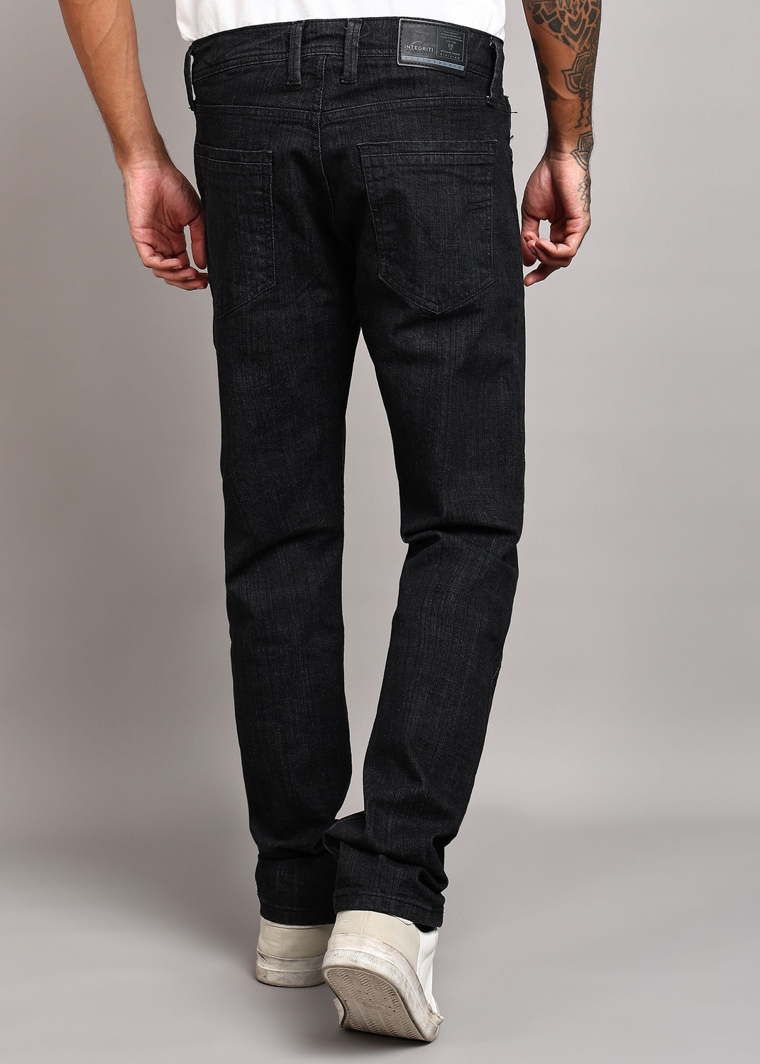 Image of INTEGRITI Men Straight Fit Mid Rise Black Jeans