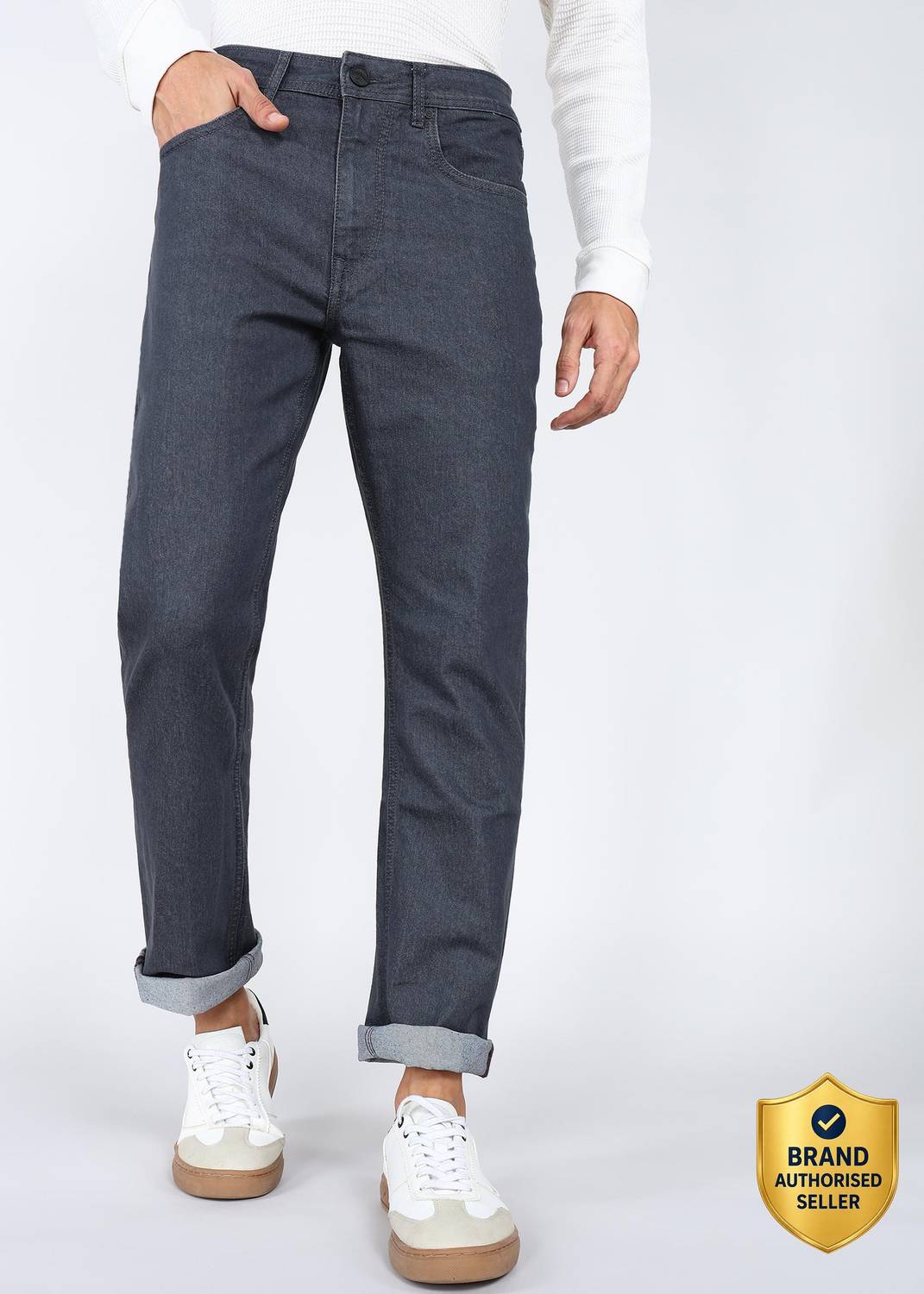 BEING HUMAN Boot-Leg Men Grey Jeans