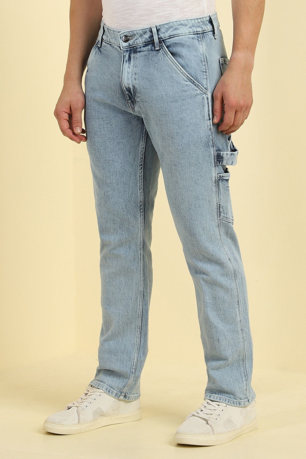 Image of Allen Solly Men Regular Mid Rise Light Blue Jeans