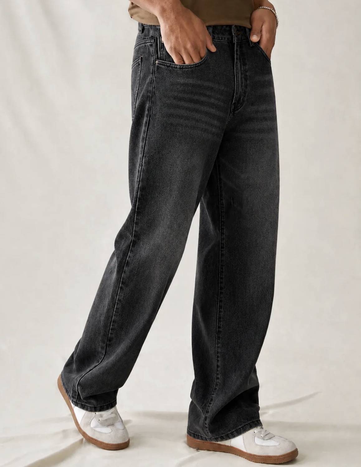THE YARN CO. Men Black Baggy Fit Jeans - Image 3
