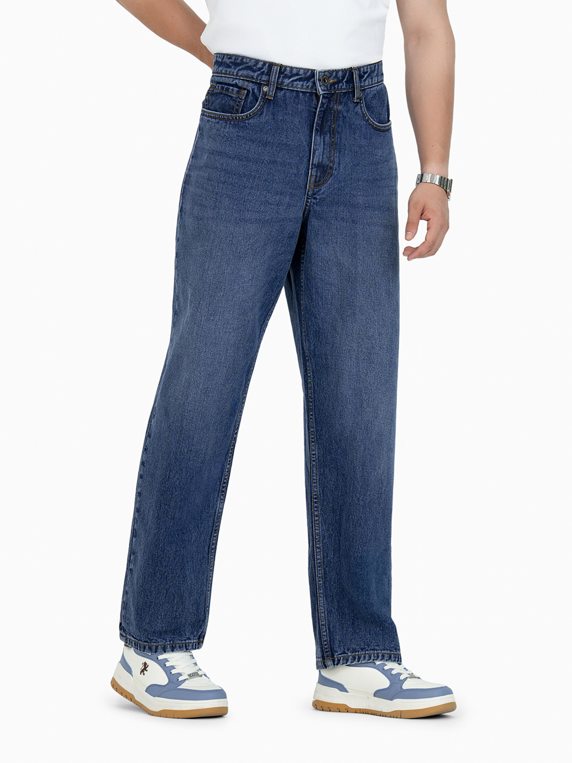Image of RED TAPE Loose Fit Men Blue Jeans