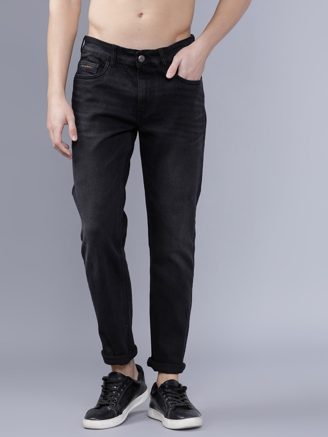 Image of The Indian Garage Co. Slim Men Black Jeans