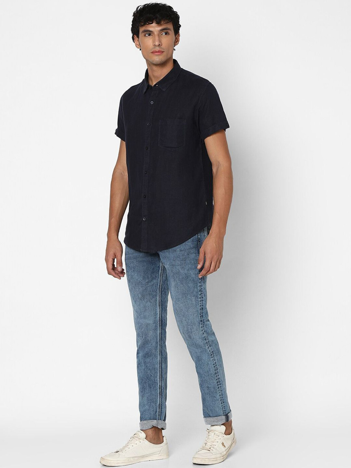 Image of Spykar Straight Fit Men Blue Jeans