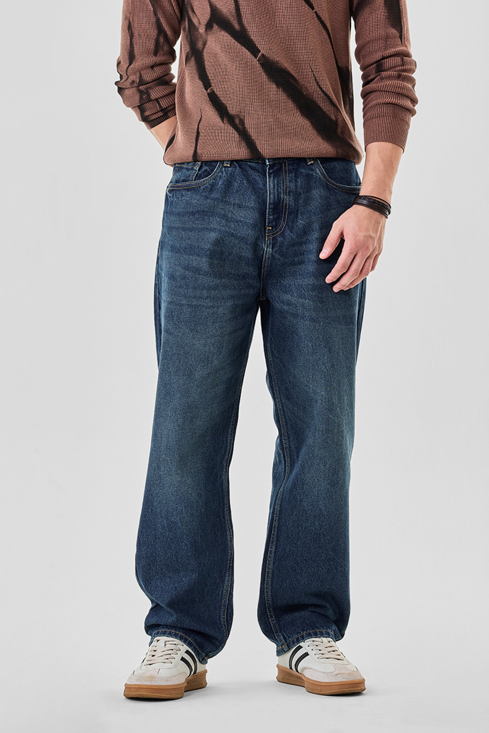 Image of Snitch Loose Fit Men Dark Blue Jeans