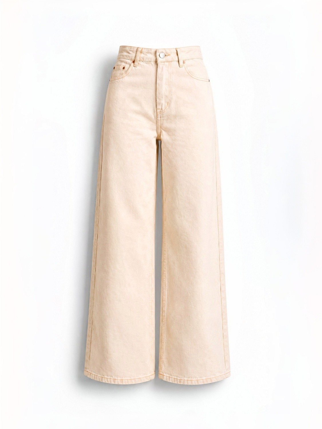 Image of Z&ZENTLY Baggy Fit Women Beige Jeans