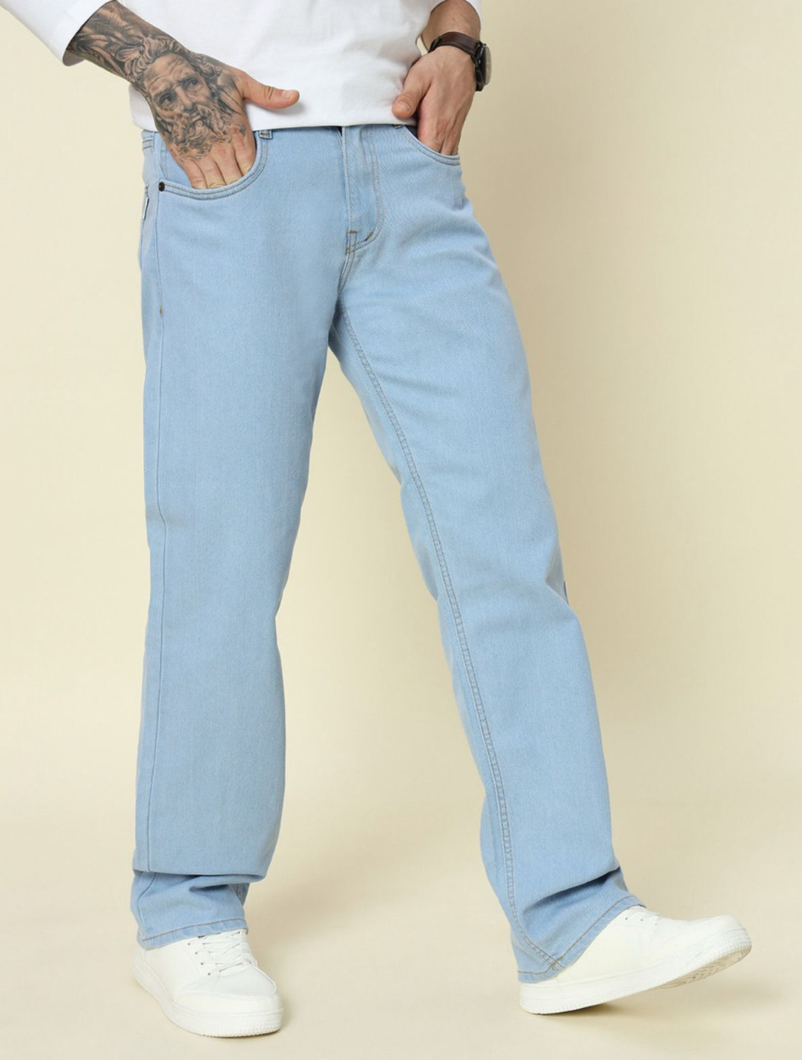 Image of SELL4U Loose Fit Men Light Blue Jeans