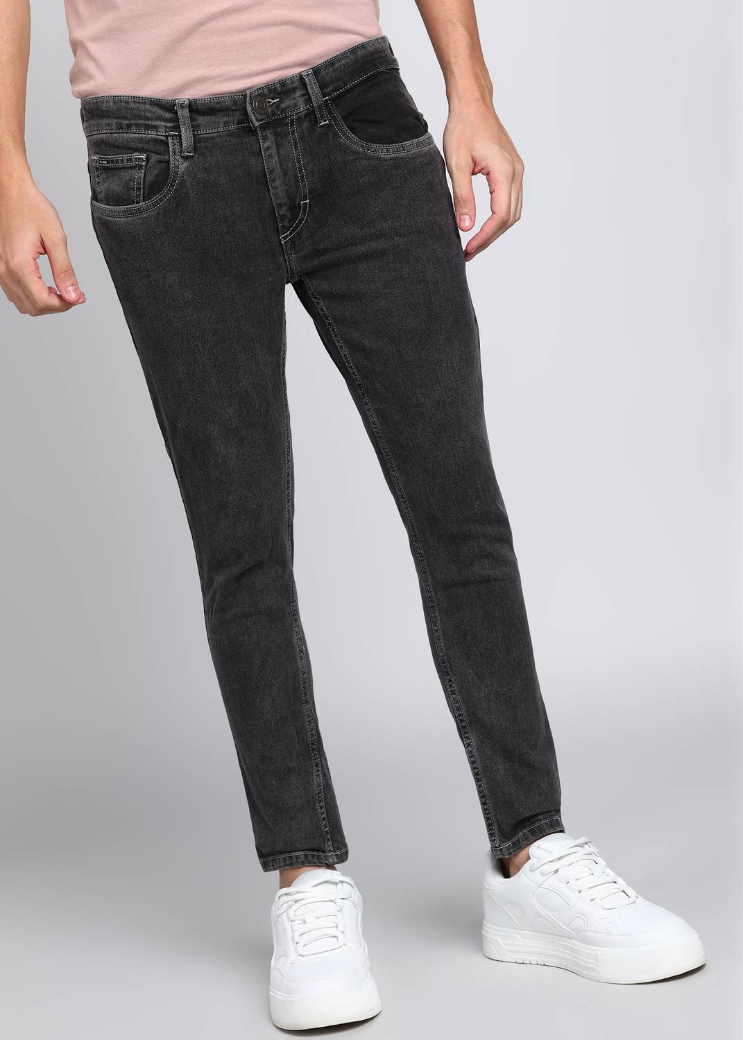 HIGHLANDER Men Slim Mid Rise Grey Jeans