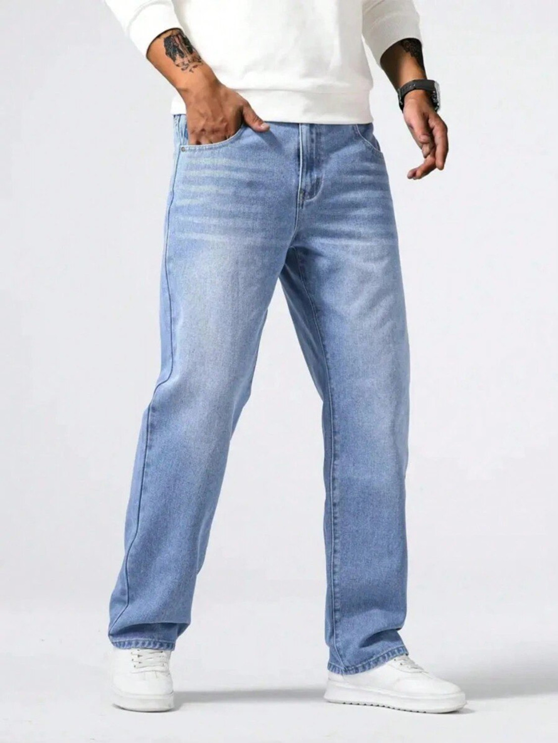 Image of BELLV Straight Fit Men Light Blue Jeans