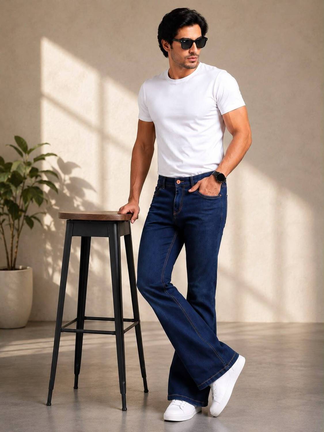 PODGE Boot-Leg Men Dark Blue Jeans - Image 4