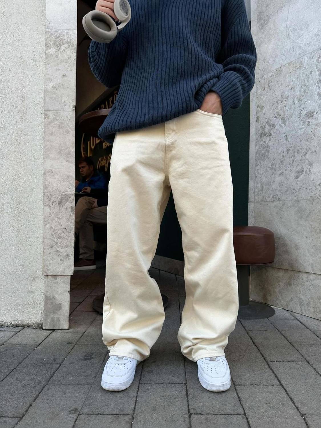 LUMINOIRE Loose Fit Men Beige Jeans