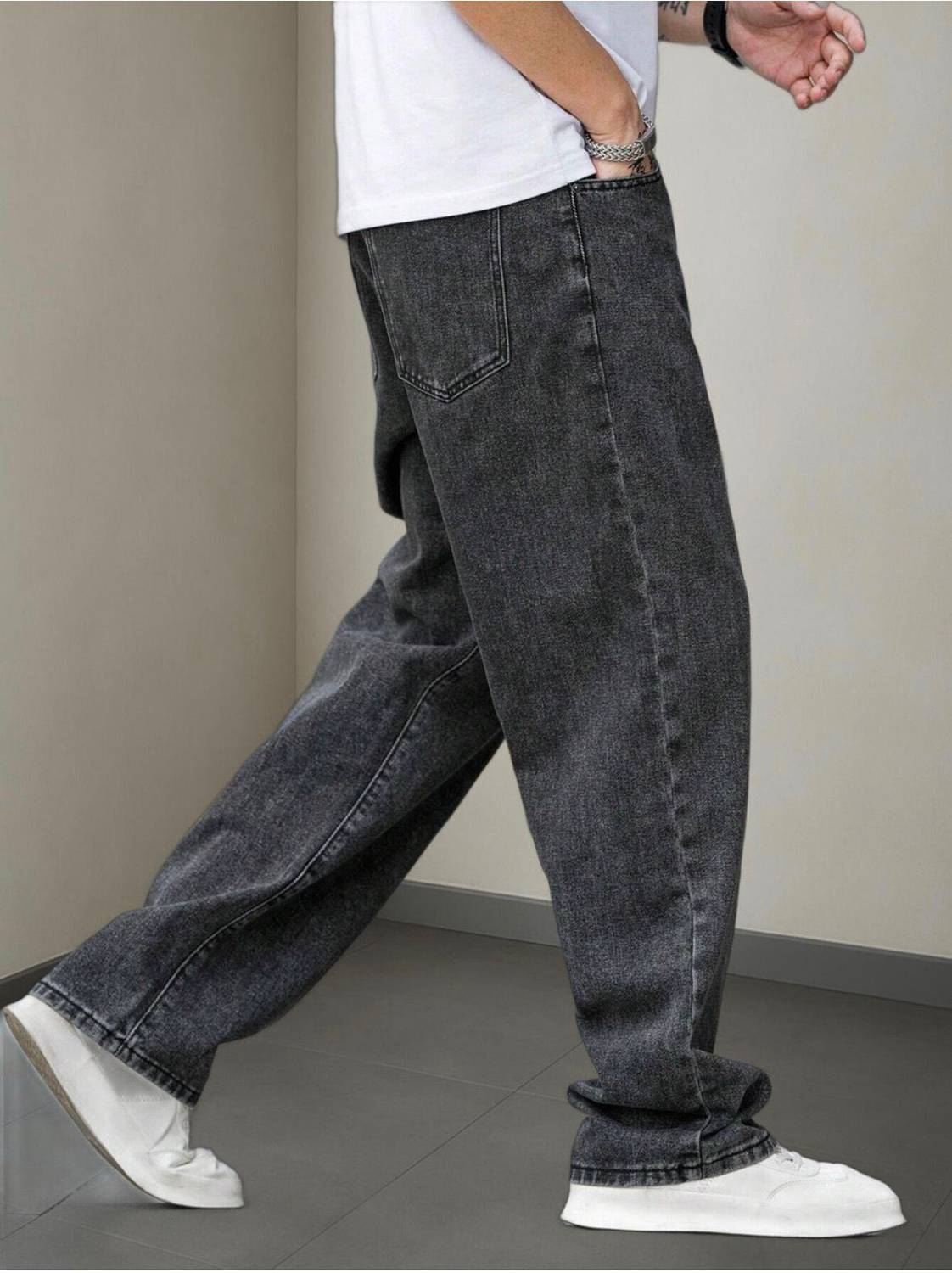 Sell4u Loose Fit Men Grey Jeans