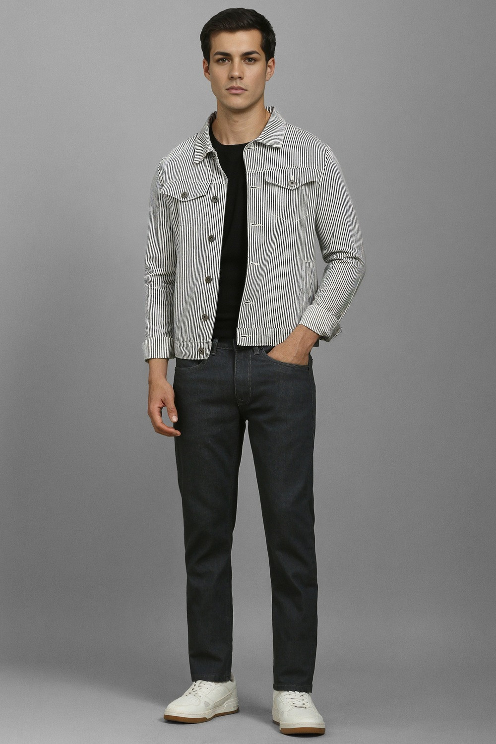 Image of LOUIS PHILIPPE Slim Men Grey Jeans