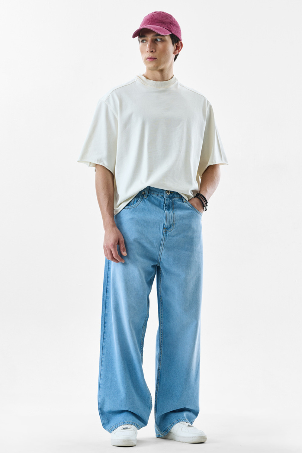 Image of Snitch Relaxed Fit Men Light Blue Jeans