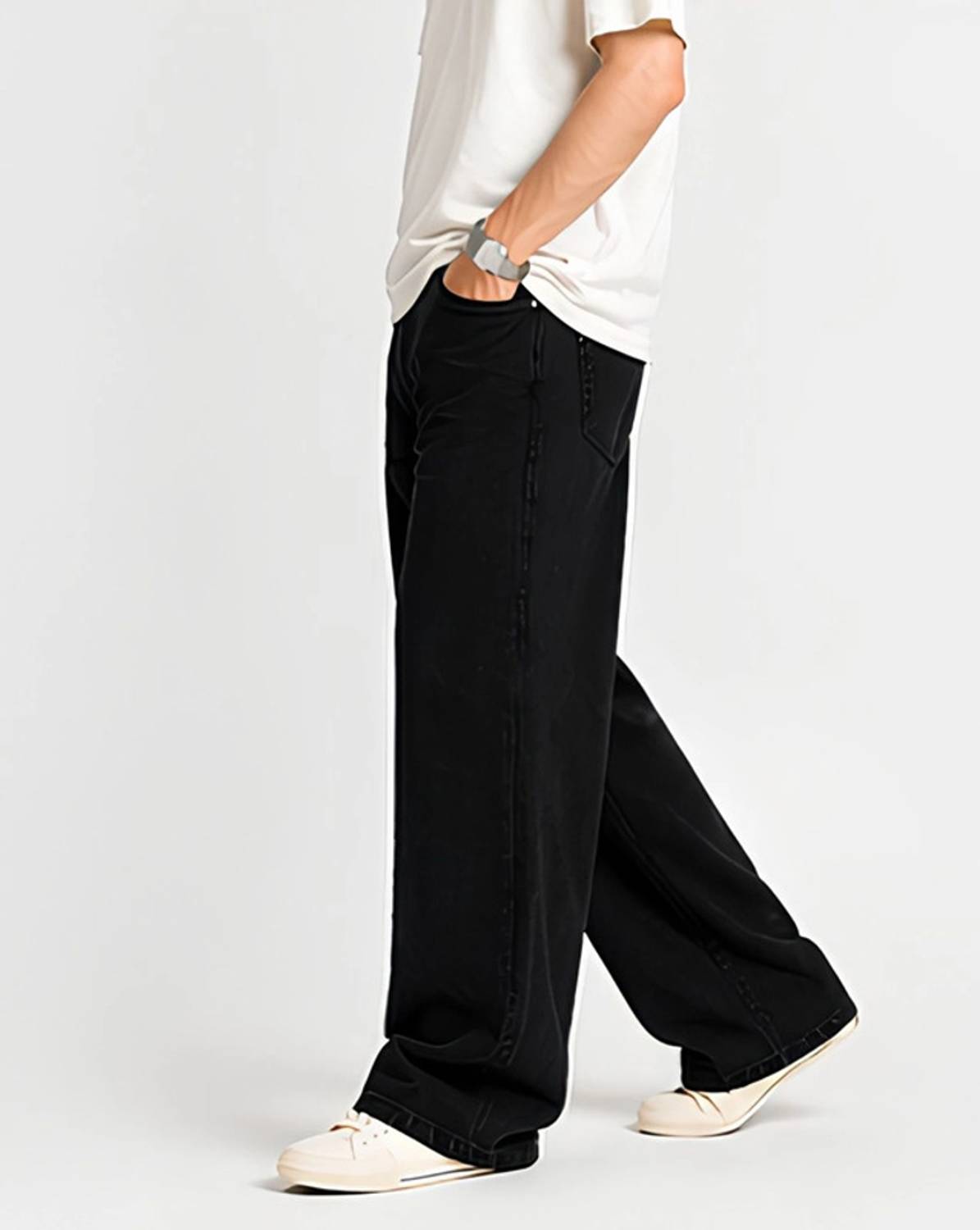 BLACK REY Straight Fit Black Jeans - Image 3