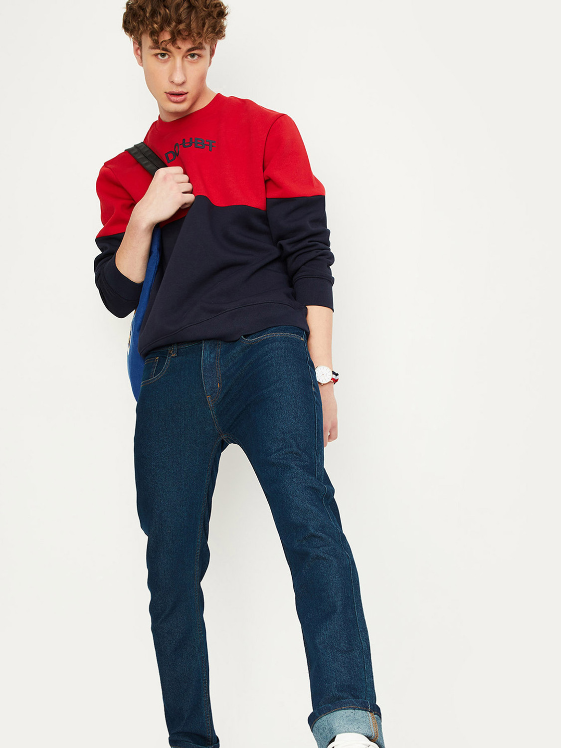 Image of MAX Men Skinny Mid Rise Blue Jeans