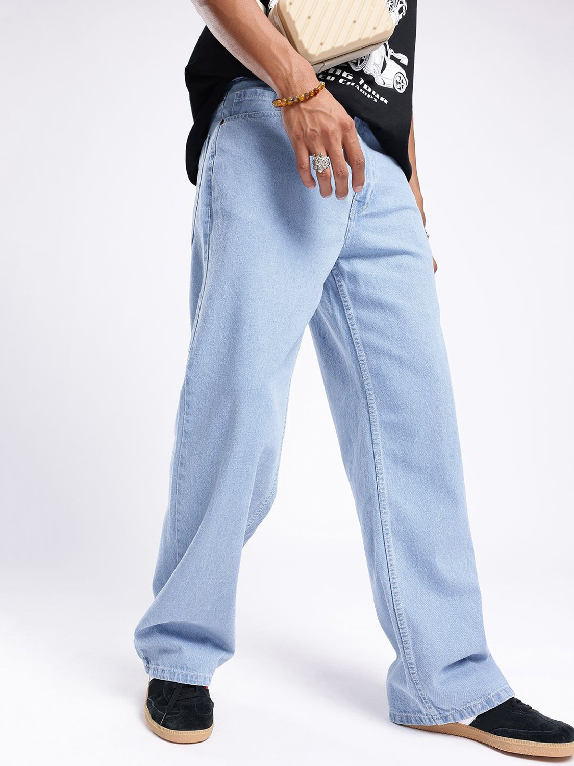 Image of Glitchez Loose Fit Men Blue Jeans