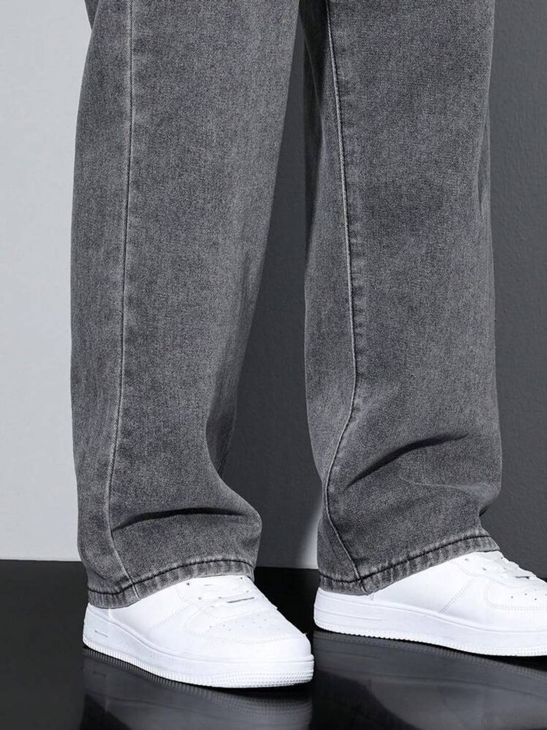 Pahiraav Loose Fit Men Grey Jeans - Image 5