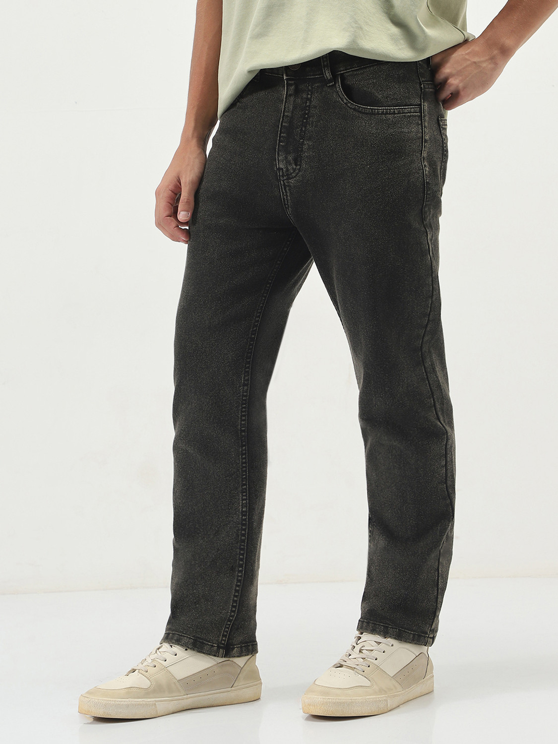 Image of Urbano Fashion Straight Fit Men Black Jeans