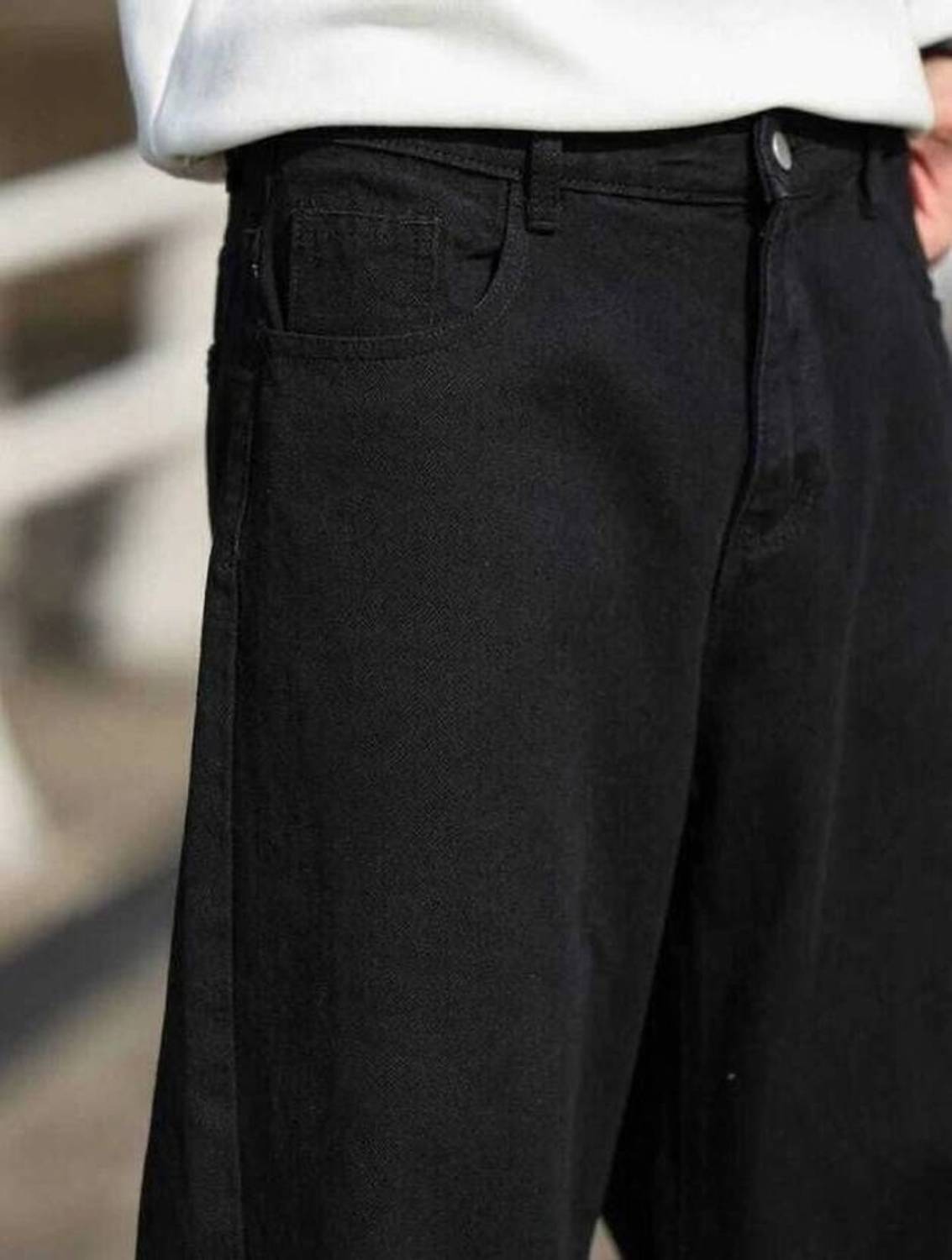 Denim Langford Loose Fit Men Black Jeans - Image 3