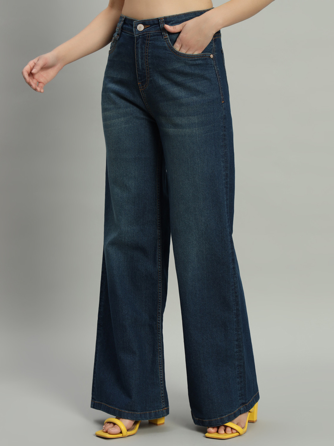 Image of GUTI Flared Women Blue Jeans