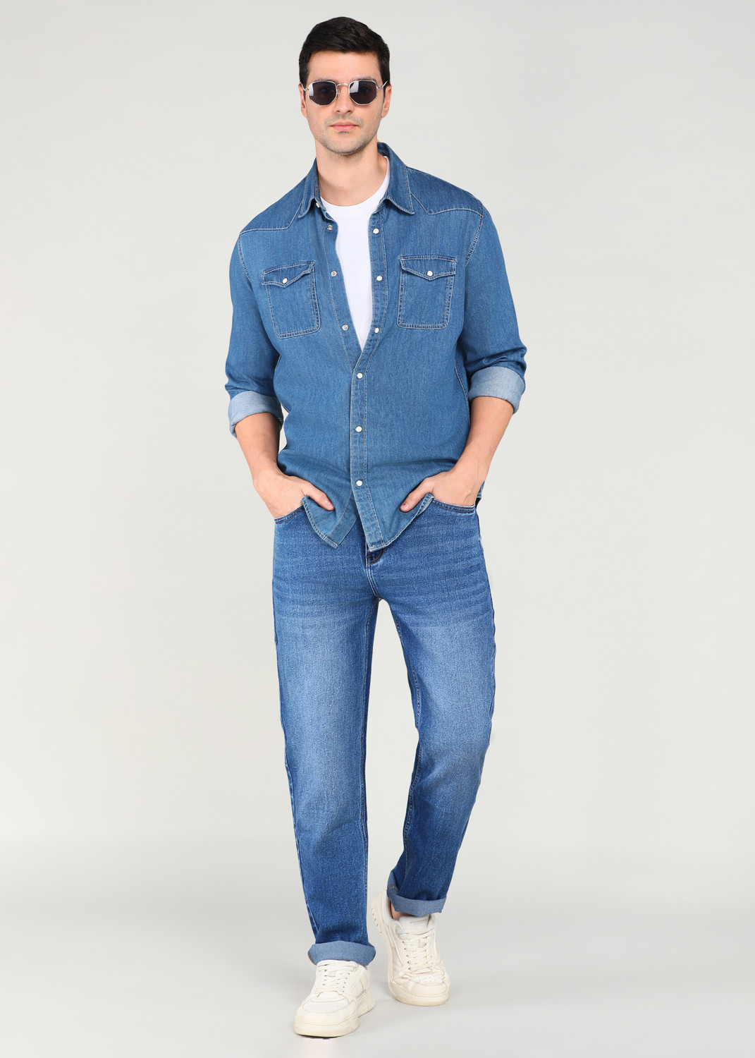 Image of R.Code by The Roadster Life Co. Regular Men Blue Jeans