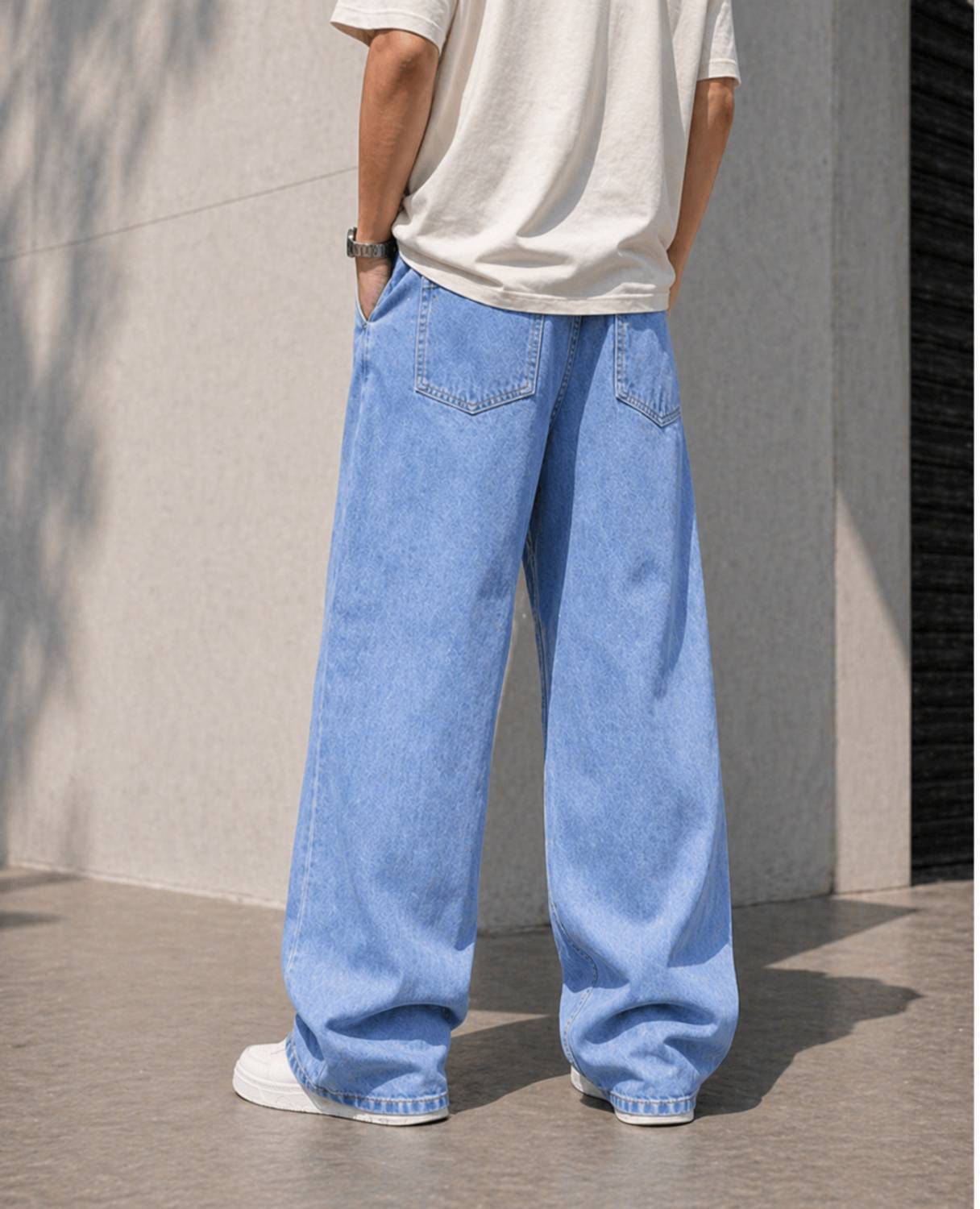 Yungistan Baggy Fit Men Light Blue Jeans - Image 2