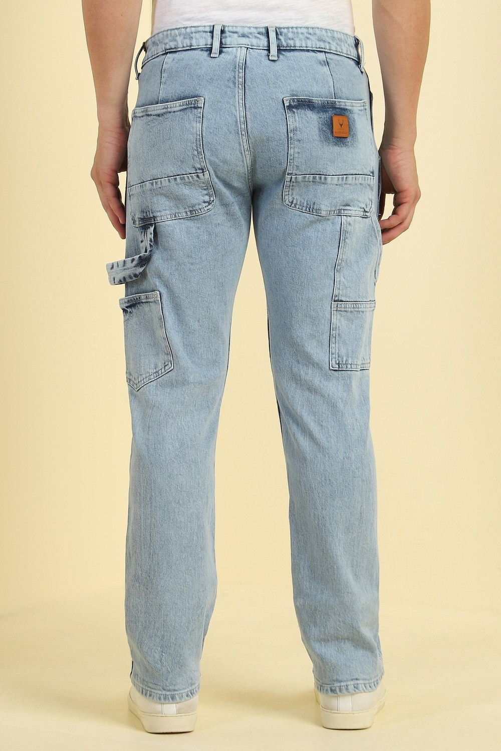 Image of Allen Solly Men Regular Mid Rise Light Blue Jeans