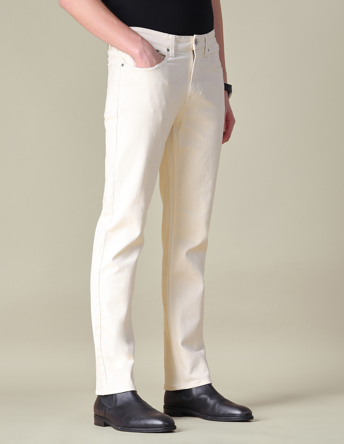 Image of U.S. Polo Assn. Denim Co. Straight Fit Men Beige Jeans