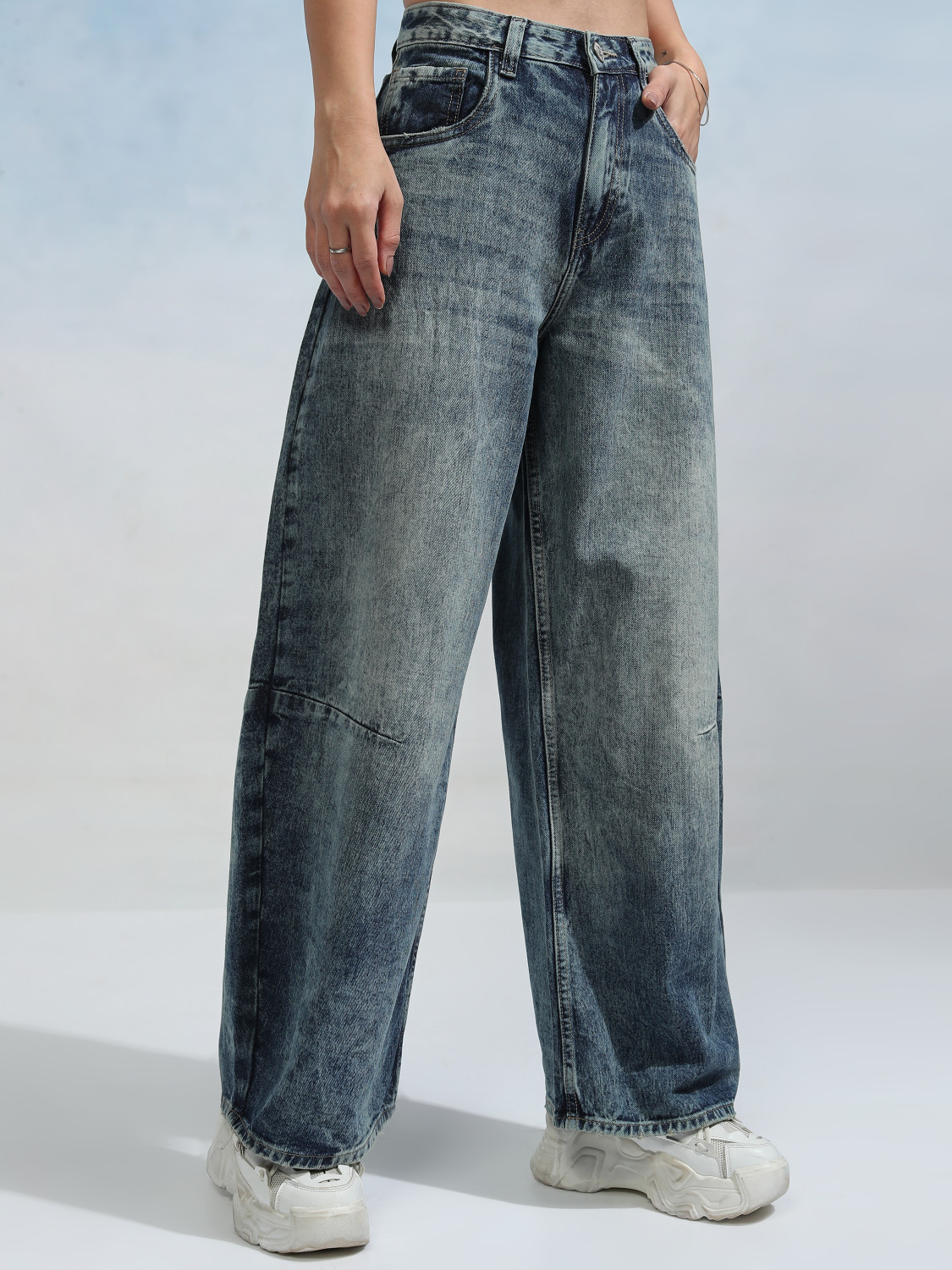 Image of Tokyo Talkies Boot-Leg Women Blue Jeans