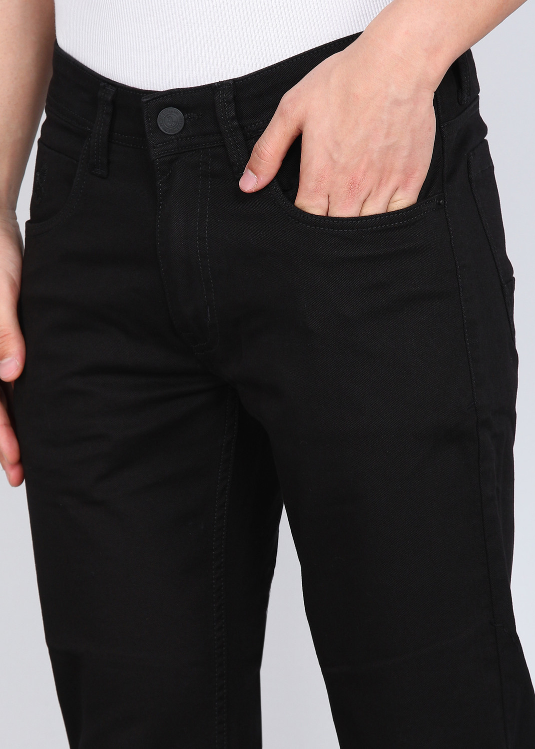 Image of PETER ENGLAND Regular Men Black Jeans