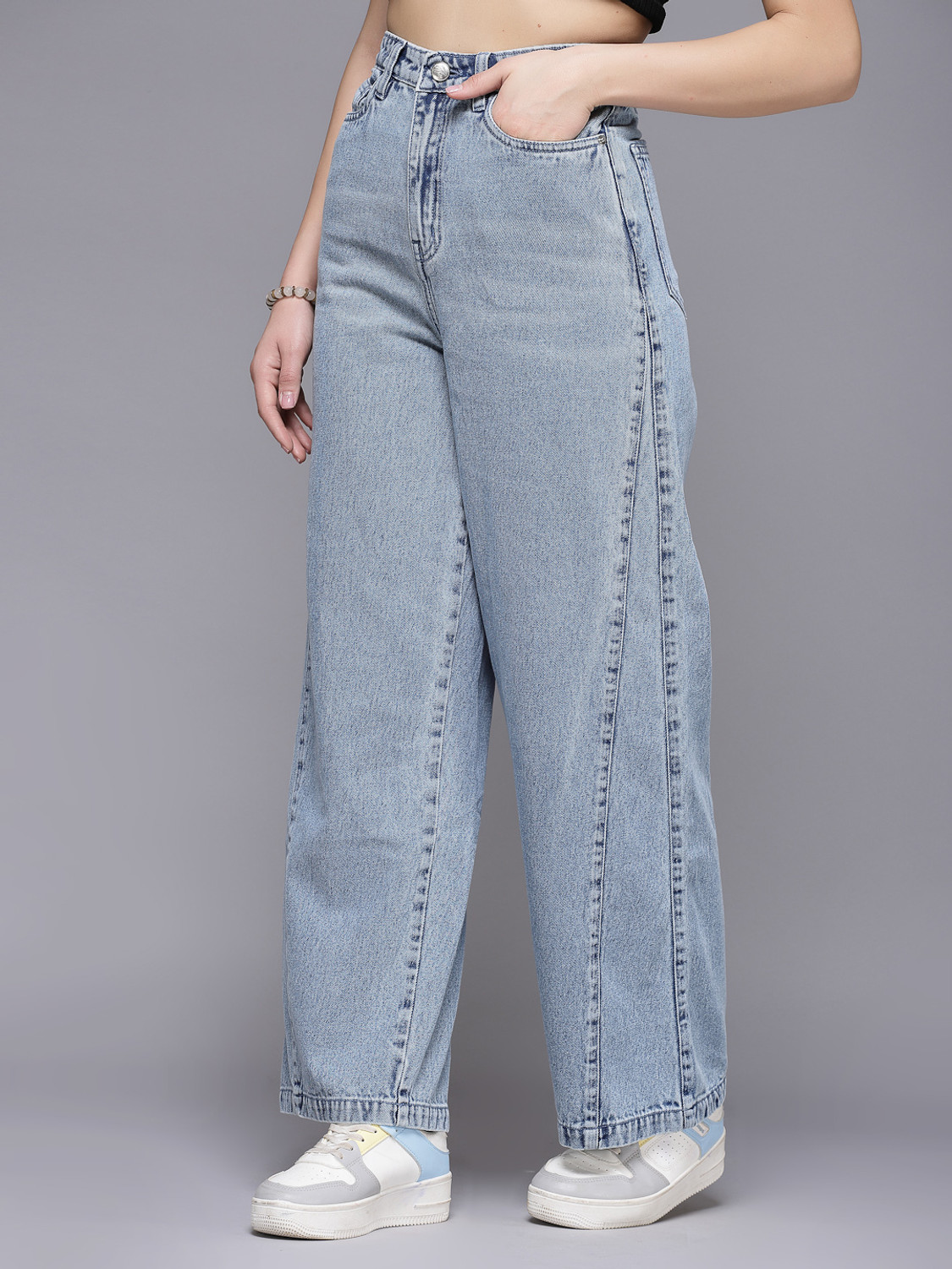 Image of Cosmic Trio Flared Women Light Blue Jeans
