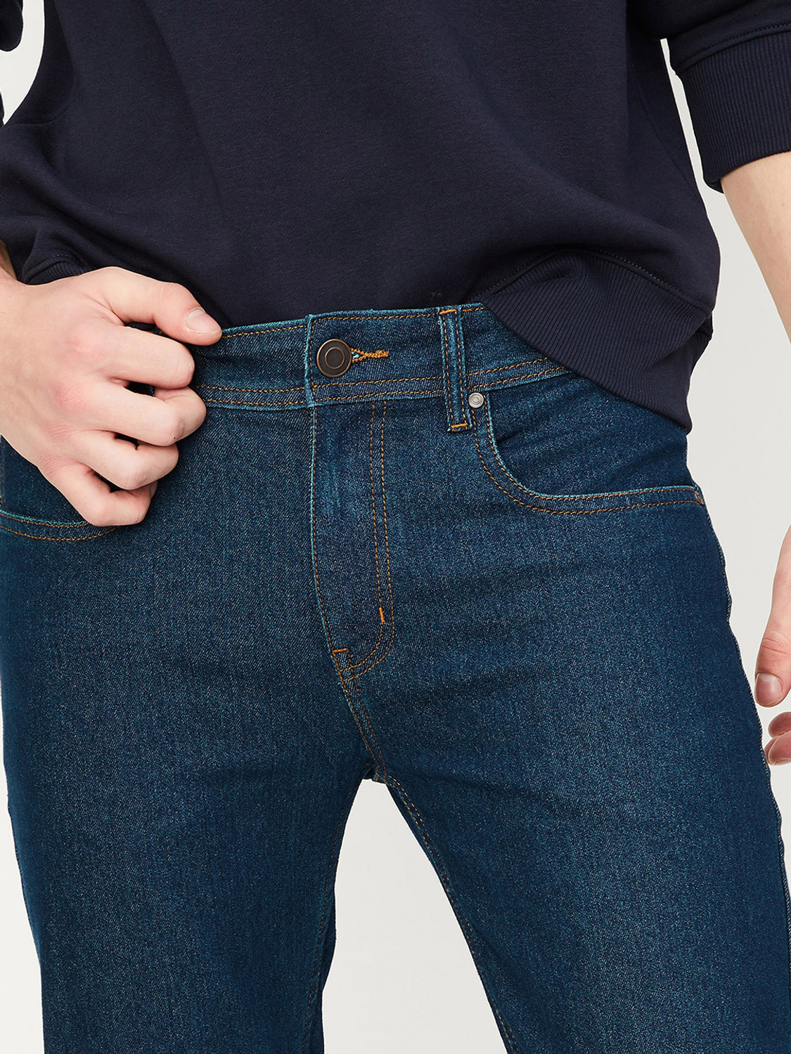 Image of MAX Men Skinny Mid Rise Blue Jeans