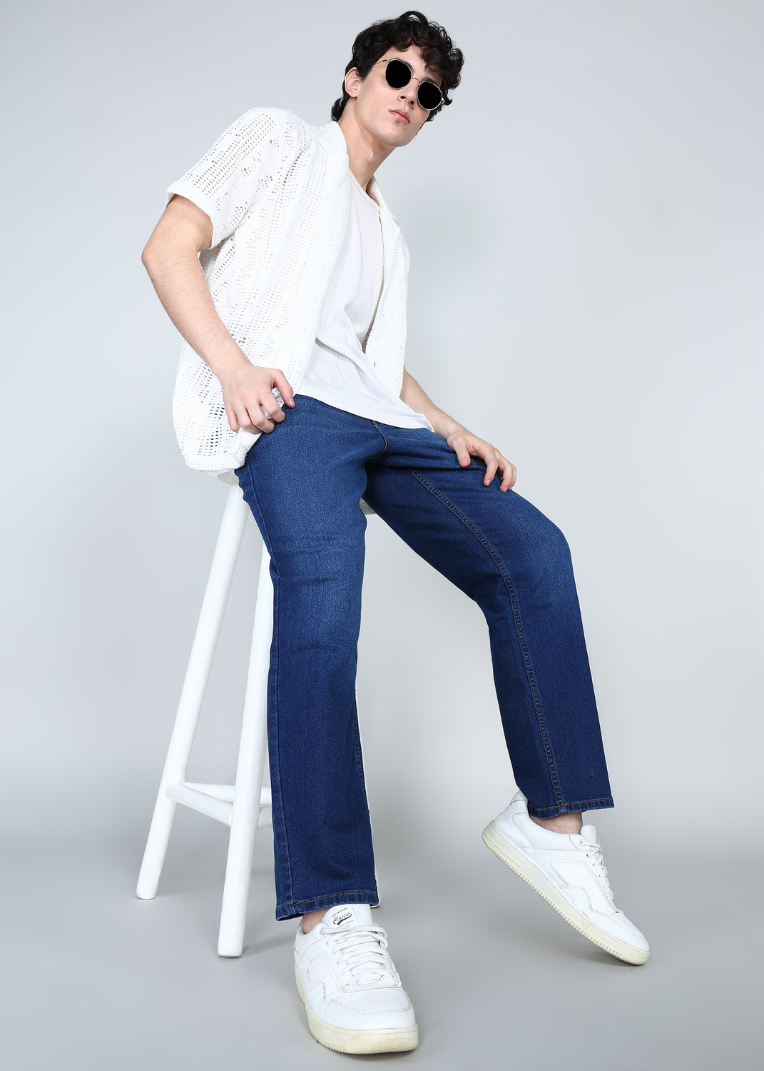 Image of Spykar Loose Fit Men Dark Blue Jeans