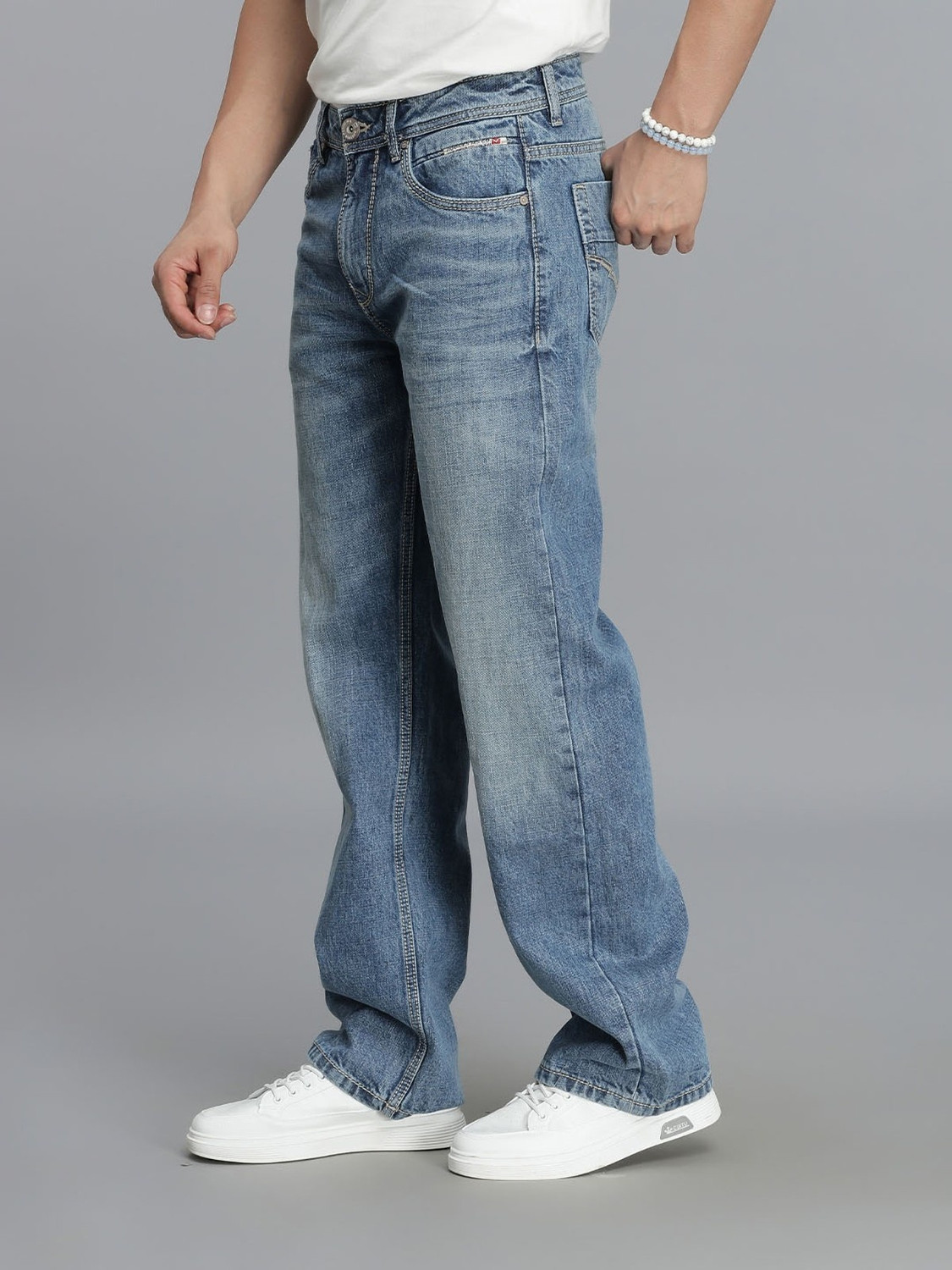 Image of ROOKIES Loose Fit Men Blue Jeans
