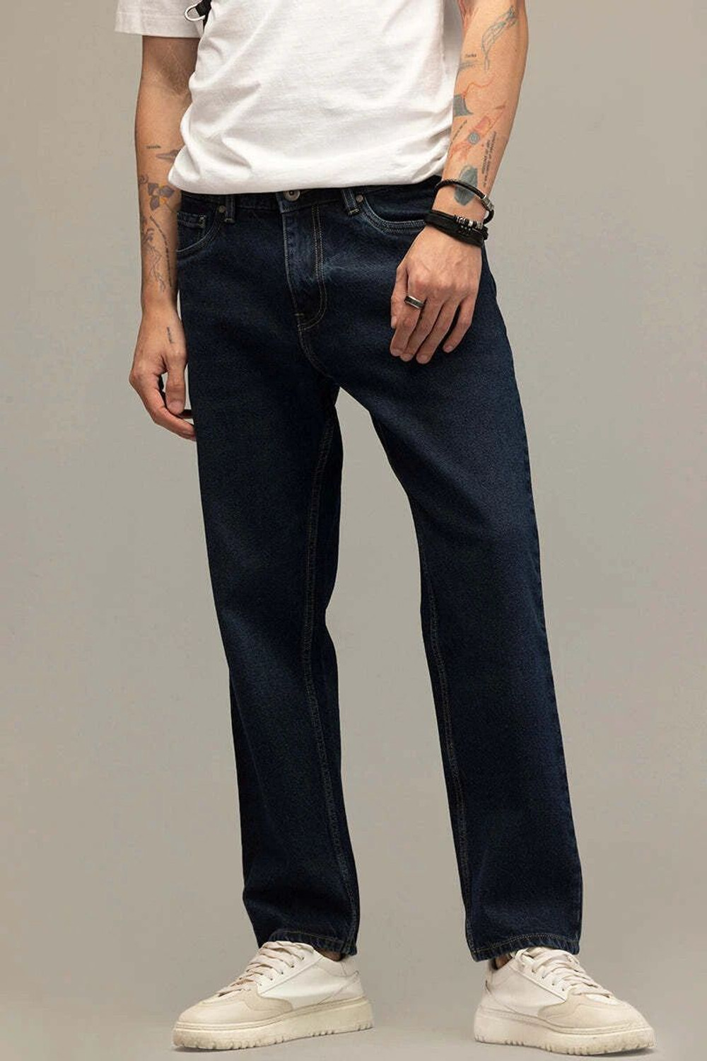 Image of Snitch Relaxed Fit Men Blue Jeans