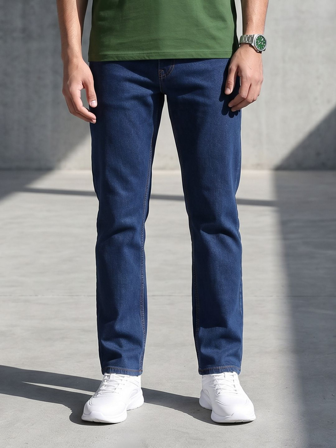 Image of Roadster Men Regular Mid Rise Blue Jeans
