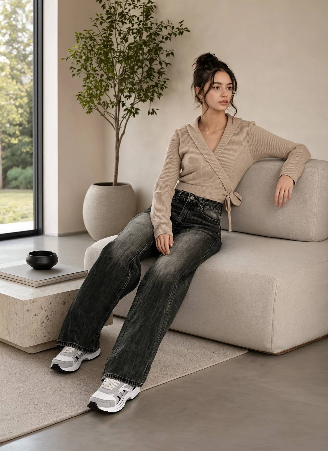 KP Denim Co Wide Leg Black Jeans - Image 4
