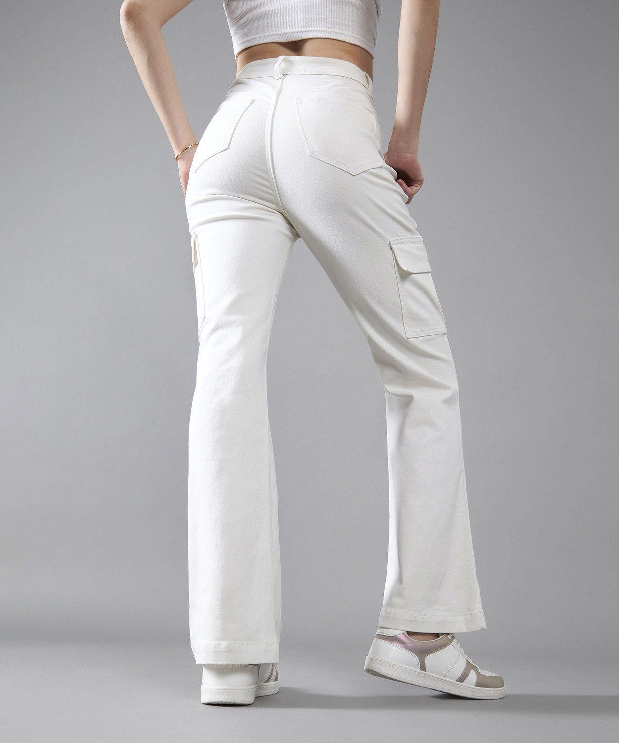 Image of DOLCE CRUDO Boot-Leg Women White Jeans